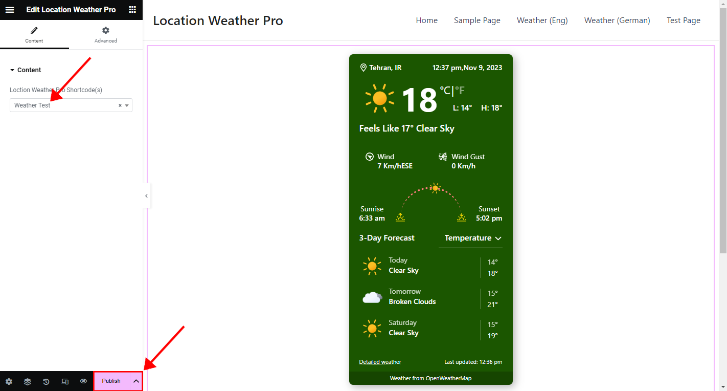 Location Weather with Elementor – Location Weather Docs
