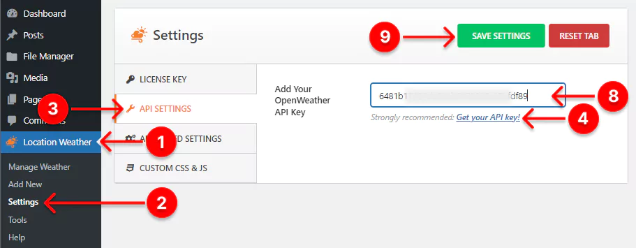 Setting weather API