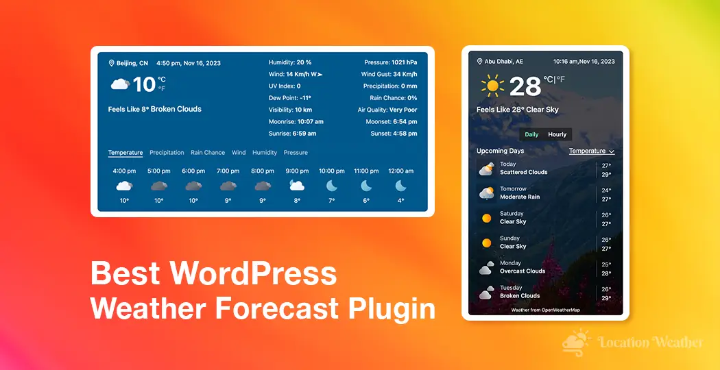 Featured image for the blog: 7+ Best WordPress Weather Forecast Plugins [Free & Paid]