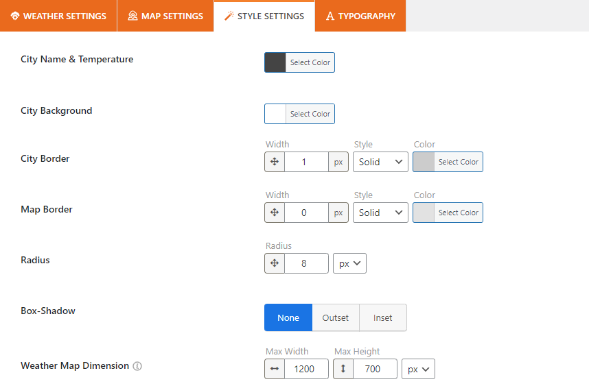 weather map customizations 