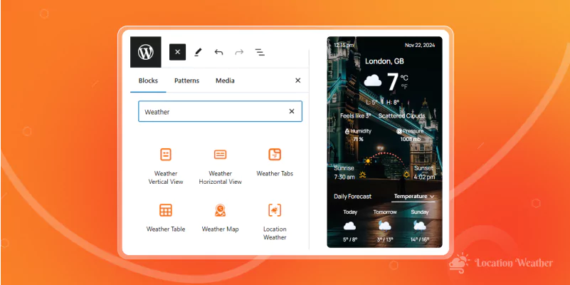 Best Gutenberg Weather Forecast Blocks for WordPress 