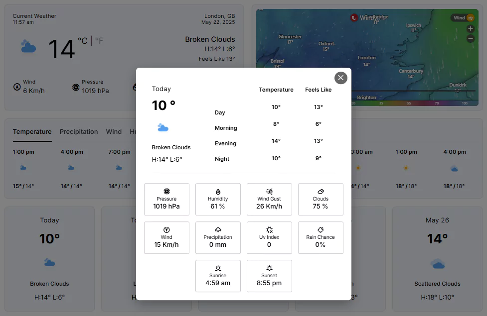 Weather Grid Layout