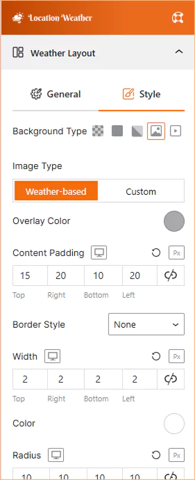 weather block customizations