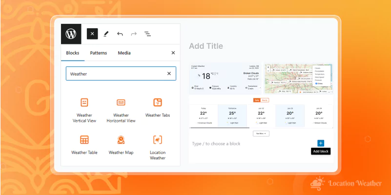 How to Add Weather Forecasts in Gutenberg