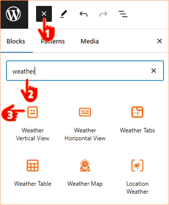 Weather blocks for Gutenberg