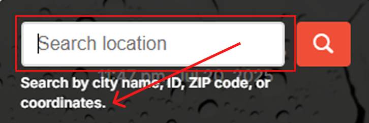 How to check Custom Weather Updates Location Search Bar