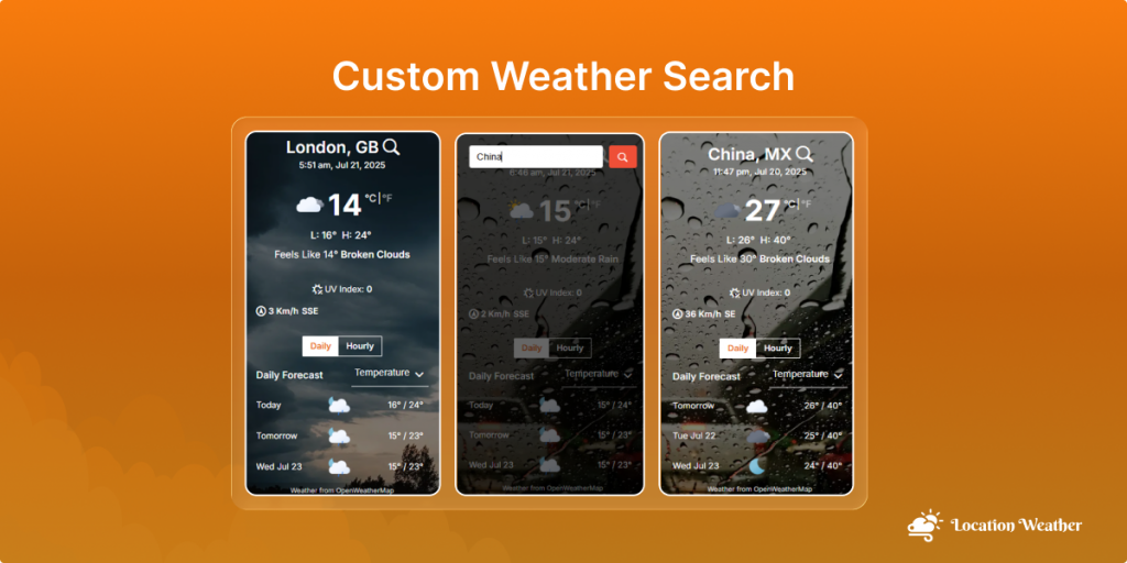 Custom Weather Search