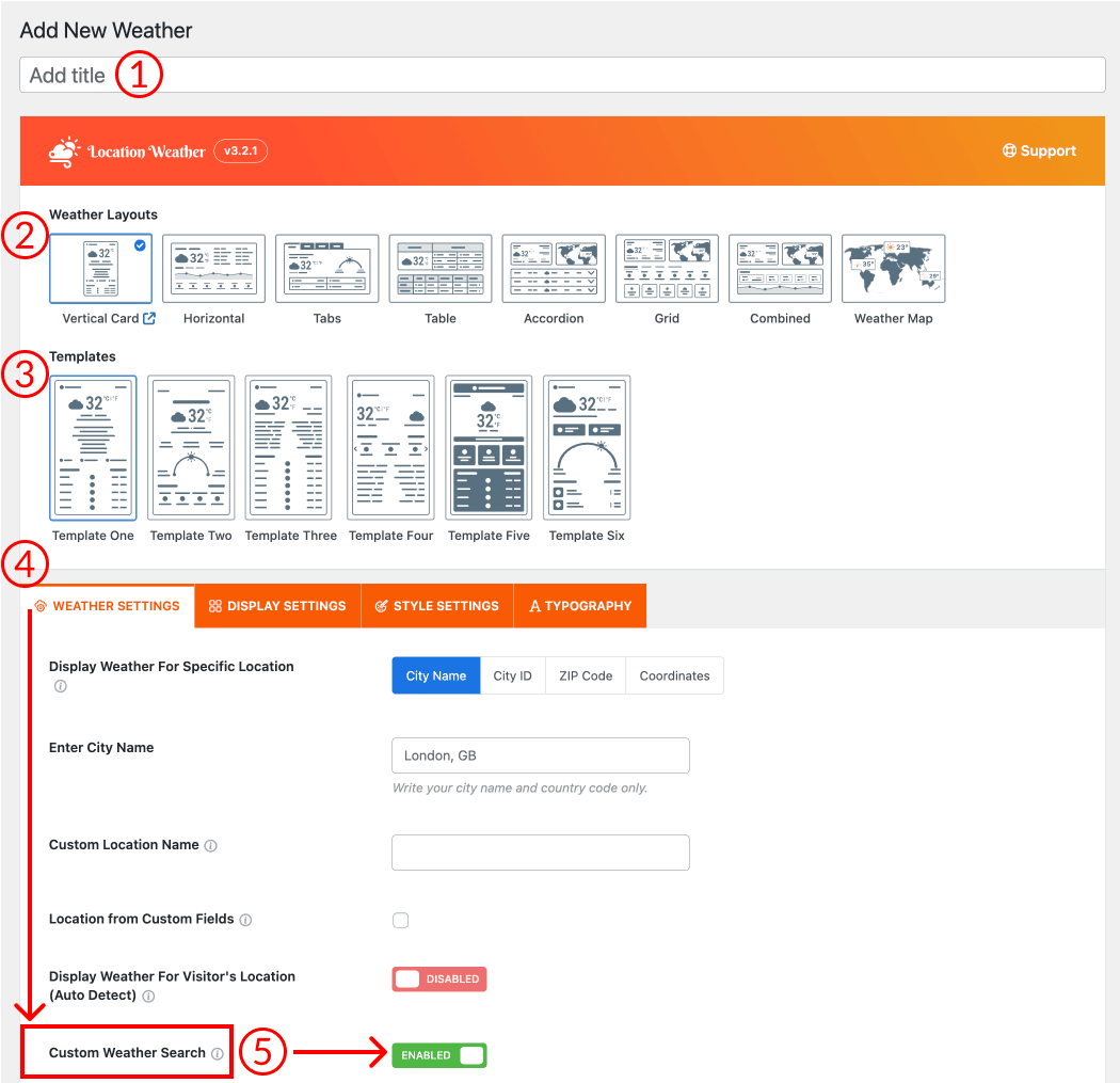 How to create weather forecast table using location weather