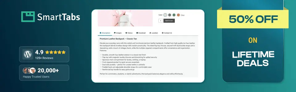 Smart Tabs โ Custom WooCommerce Product Tab & WordPress Tab Builder