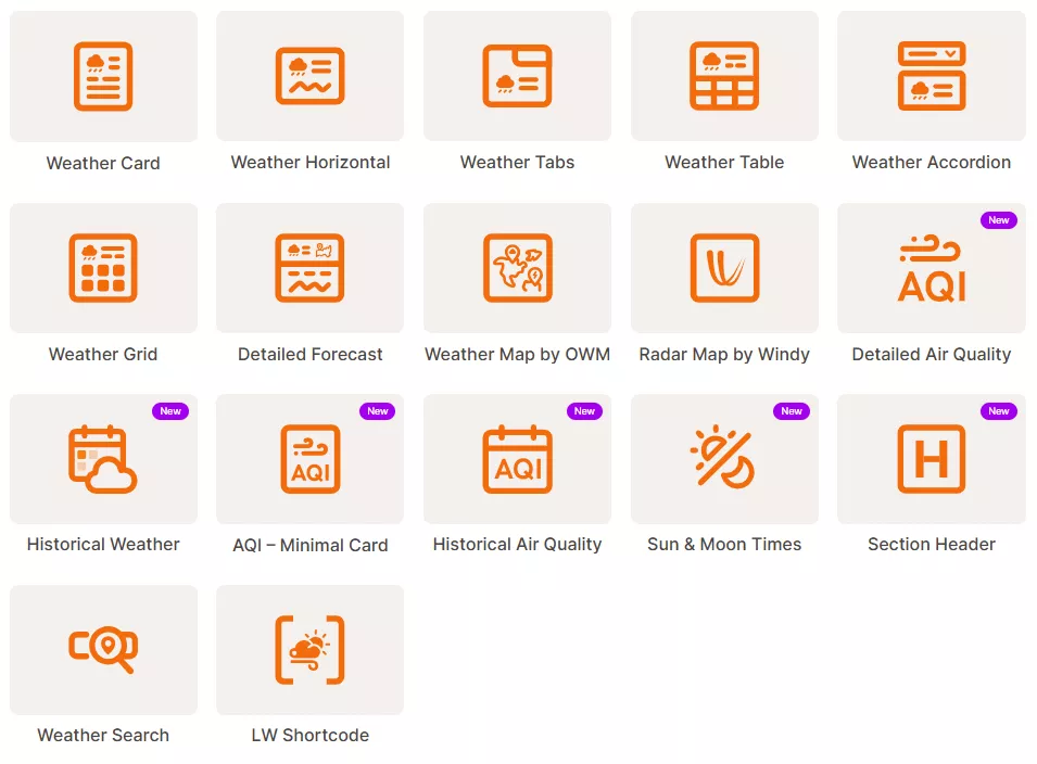 New weather blocks of Location Weather 3.4.0