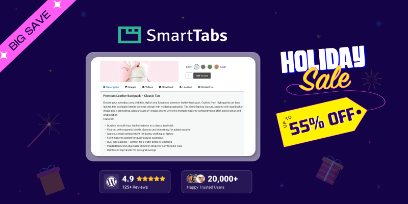 Smart Tabs Holiday Sale