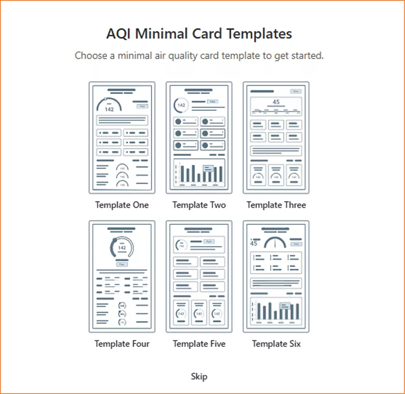 AQI card layouts 