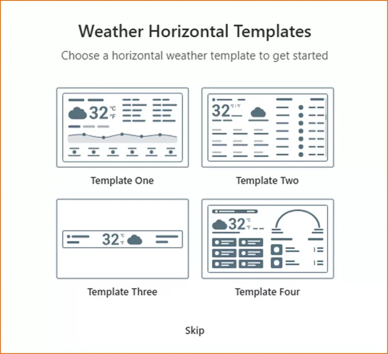 Weather horizontal block templates 