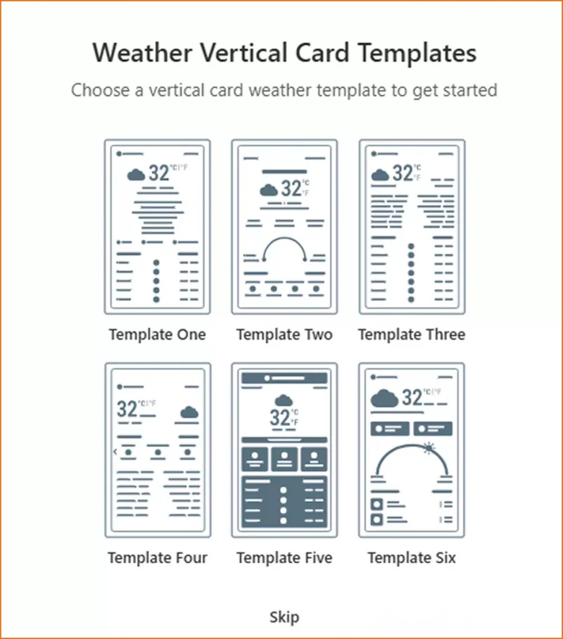 Weather card templates 