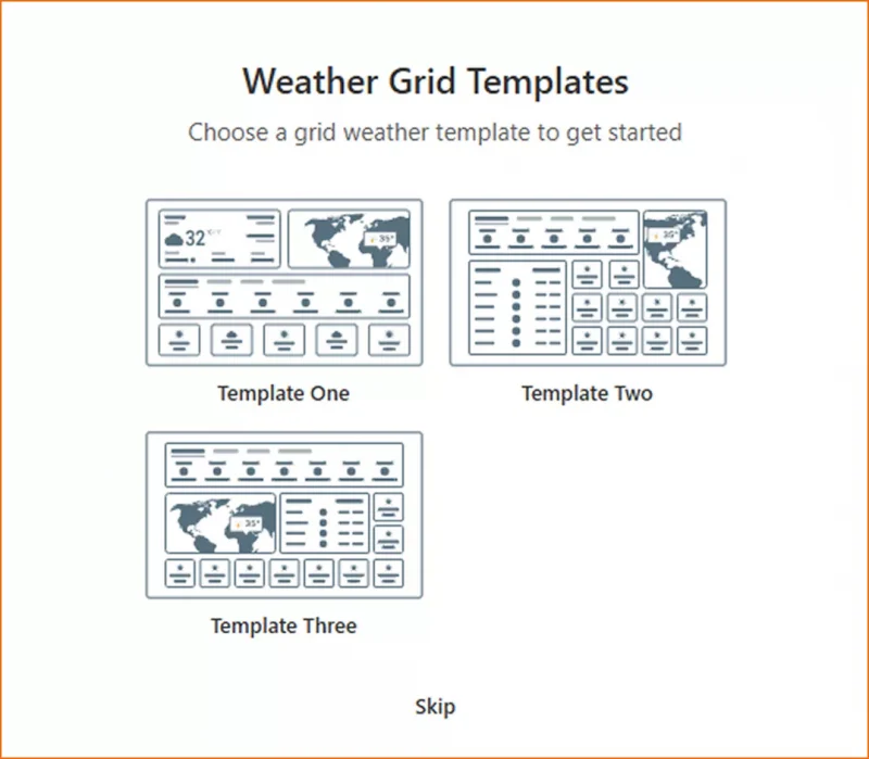 Weather grid block templates 