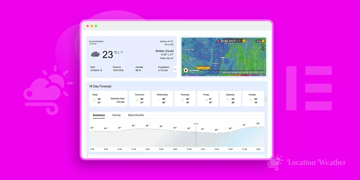 How to Add an Advanced Weather Forecast in Elementor 