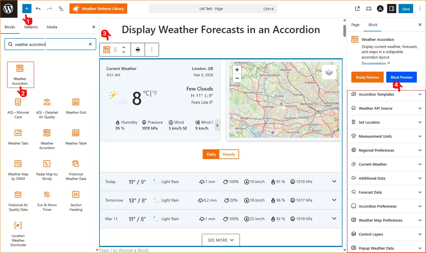 How to Create a Weather Accordion to Display Weather Forecasts