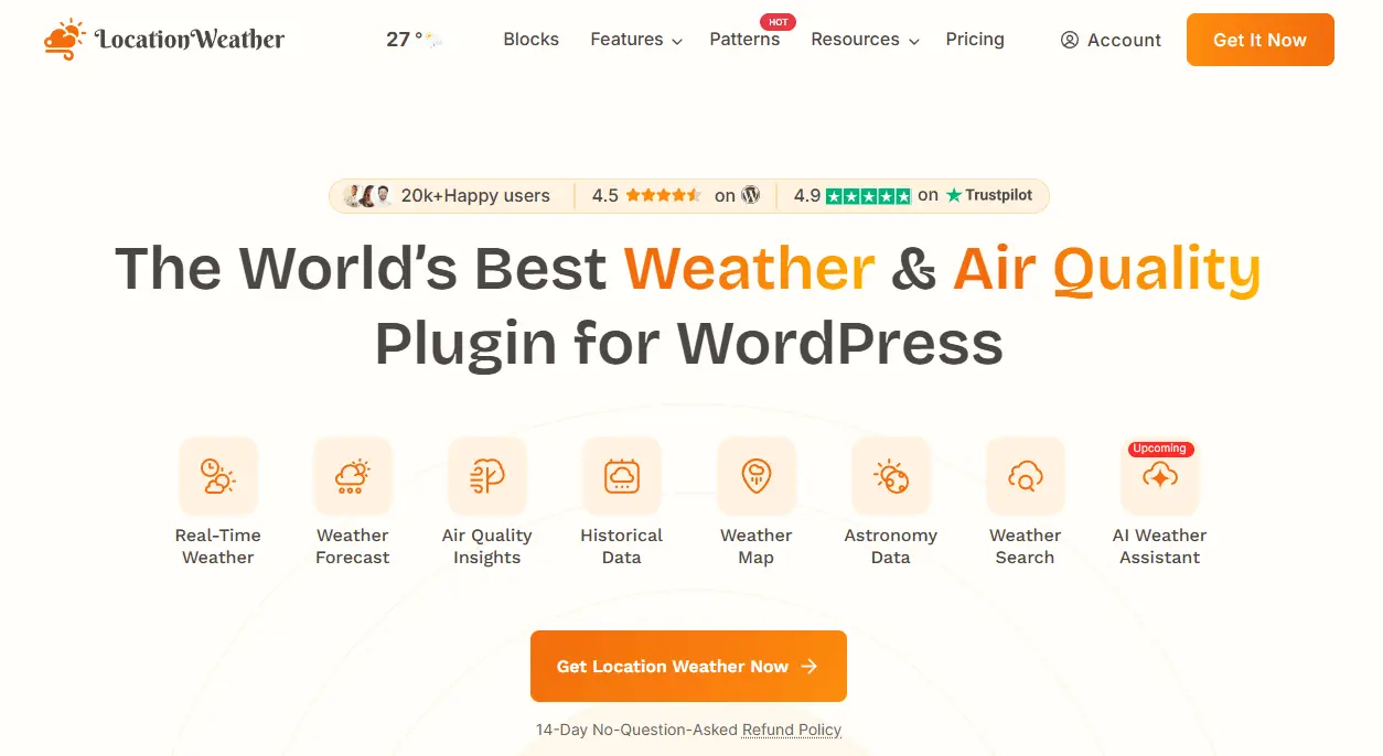 Location Weather - World’s Best Weather & Air Quality Plugin for WordPress,